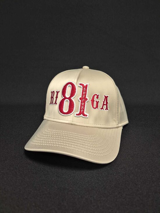 CURVED VISOR BASEBALL GOLD SUPPORT 81 RIGA IN RED